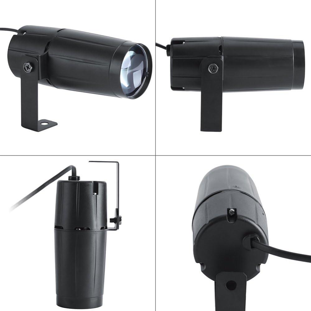Spina USA 110V Spotlight a Fascio LED Calotta Nera Mini Spot Light Pinspot Luce da Palco Eventi DJ