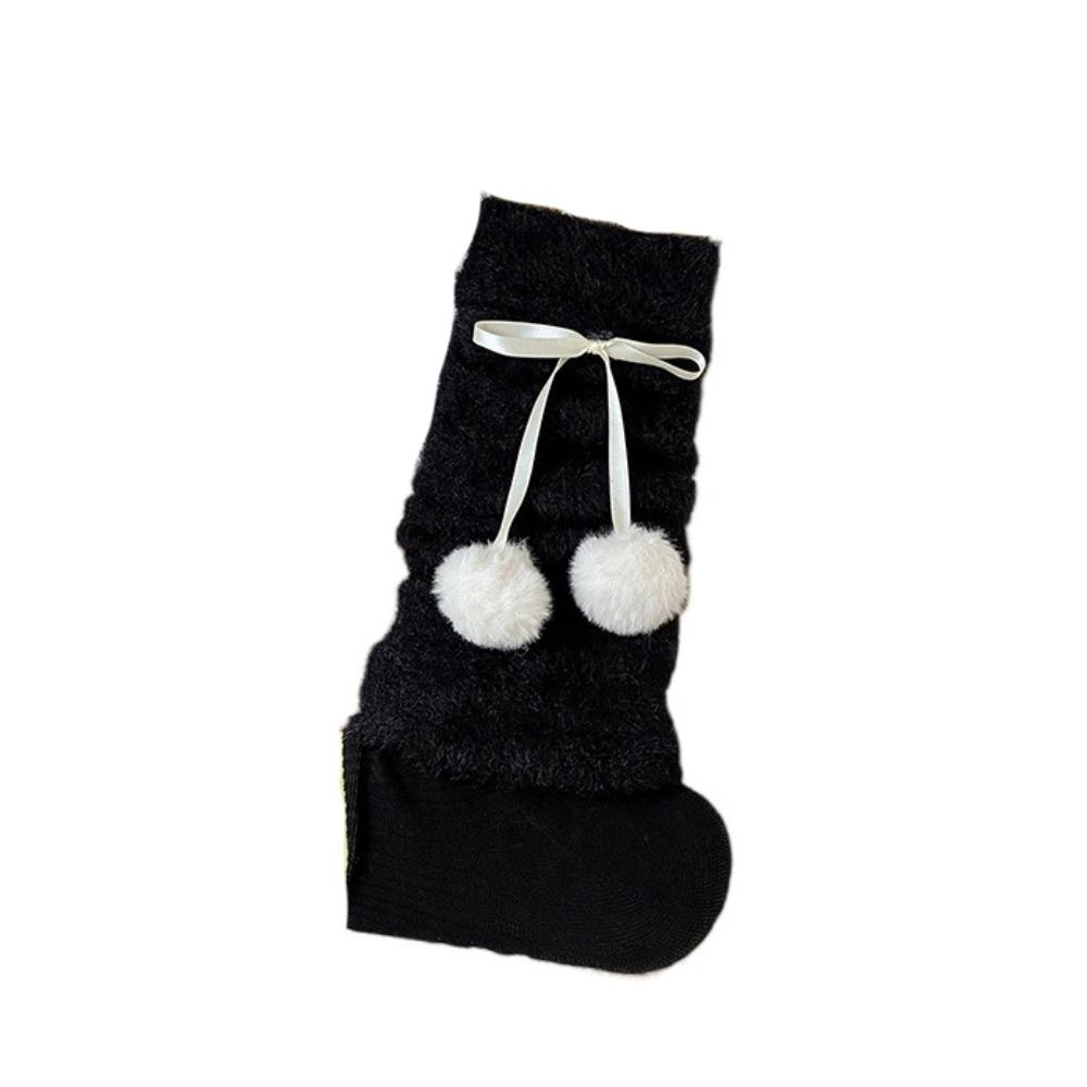 Thicken Balletcore Plush Stockings Y2k Knitted Leg Covers Trendy Mink Fur Leg Warmer  Women