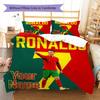 Biancheria da letto con Momento Celebrazione di Ronaldo Personalizzato, Set Trapunta Copripiumino Federa Regalo di Compleanno per la Casa (1 * copripiumino + 2 * federa, senza nucleo)