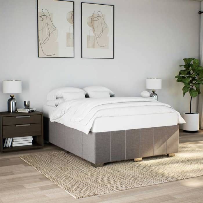 VidaXL Bed Frames Without Mattress Taupe 160x200 Cm Fabric 3284850