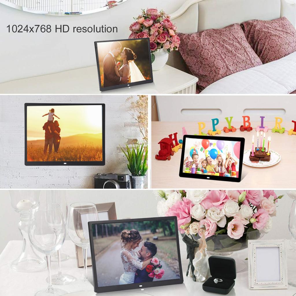 1024x768 Digital Frame 15in HD Digital Photo Frame 1024x768 Resolution Support MP3/MP4/Image Playback 100V‑240V