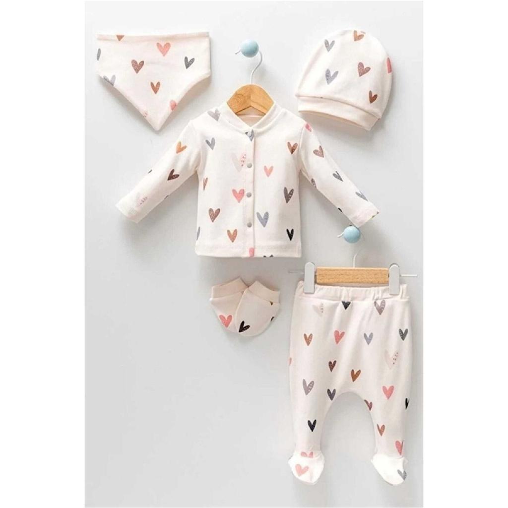 Set de 5 piese Cremă pentru nou-născuți pentru fetiță