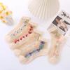 5 Pairs of Stockings Women's Midsole Summer Lace New Embroidery Style