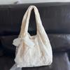 Korean-Style Floral Canvas Tote for Women – Large Capacity Shoulder Bag