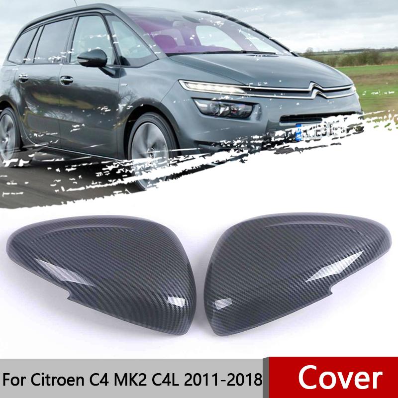 

2x для Citroen C4 MK2 C4L 2011 ~ 2018 зеркала заднего вида, крышка двери автомобиля, боковые аксессуары заднего вида, АБС-пластик, карбон