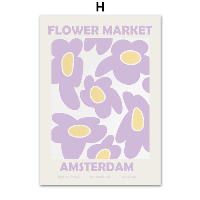 Flower Market Nordic Posters Prints Coral Naked Girl LES MUSES Abstract Matisse Art Canvas Painting Wall Pictures Bedroom Decor No Frame