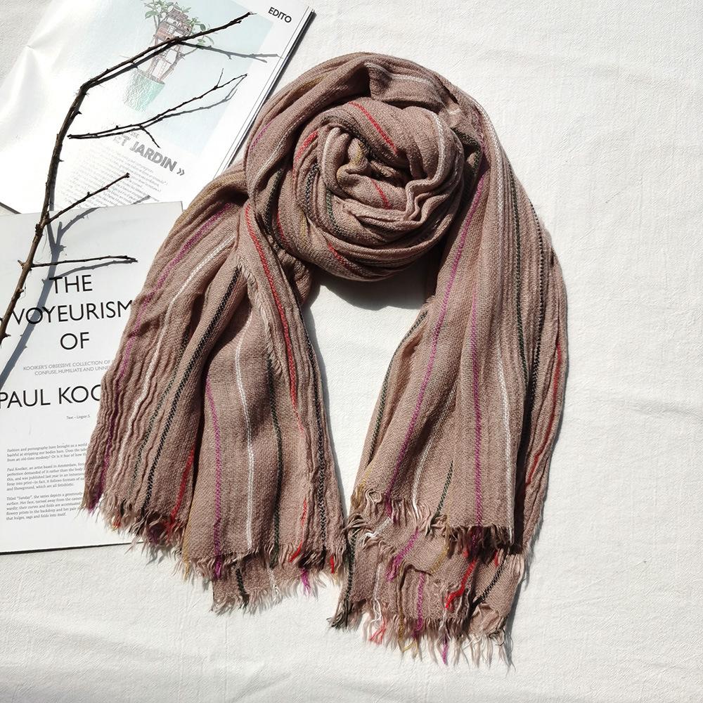 Autumn Winter Warm Wool Men Scarf Fashion Male Brand Striped Scarves Casual Pashmina Male Accessories Neckerchief Bufanda Shawl