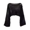 New Women's Sexy Sheer Long Sleeve Knit Sweater - European & American Style