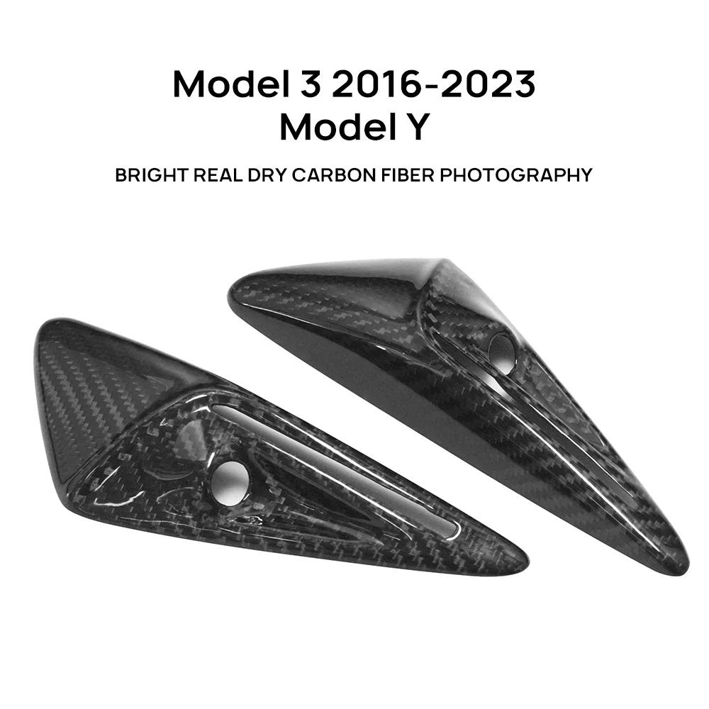For Tesla Model 3 Y HW 3.0 Real Carbon Fiber Turn Signal Side Camera Lens Cover Protector Auto Tuning Accessories