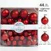 Christmas Tree Ornament Set: 44 Glittery Balls (3/4/5cm) In Colorful Square Box