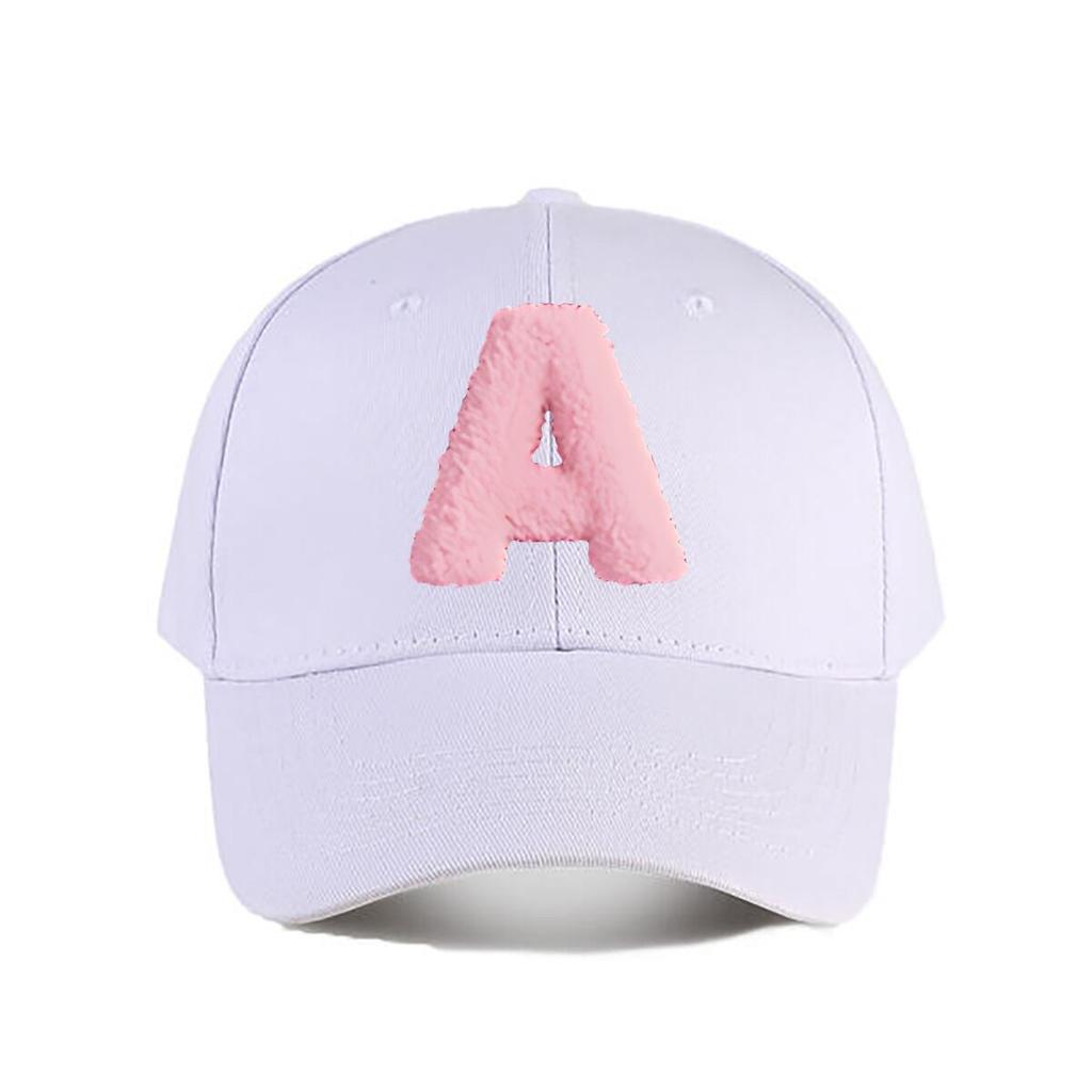Pink Plush Letter A Home Decor Baseball Cap Fashion Unisex Sunhat Womens Outdoor Sports Snapback Cap