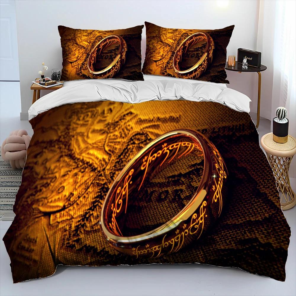 L-Herr der Ringe H-Hobbit Bettwäsche-Set, Bettdeckenbezug Bett-Set Steppdeckenbezug Kissenbezug, King Queen Size Bettwäsche-Set Kinder