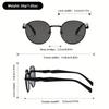 3pcs Classic Punk Style Oval Fashion Glasses with Wide Frame Suitable for Kayaking And Casual Wear