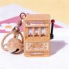 Cute Capybara Fruit Machine Key Holder Charming Capybara Fruit Spin Keychain Delightful Game Charm For Kids And Adults