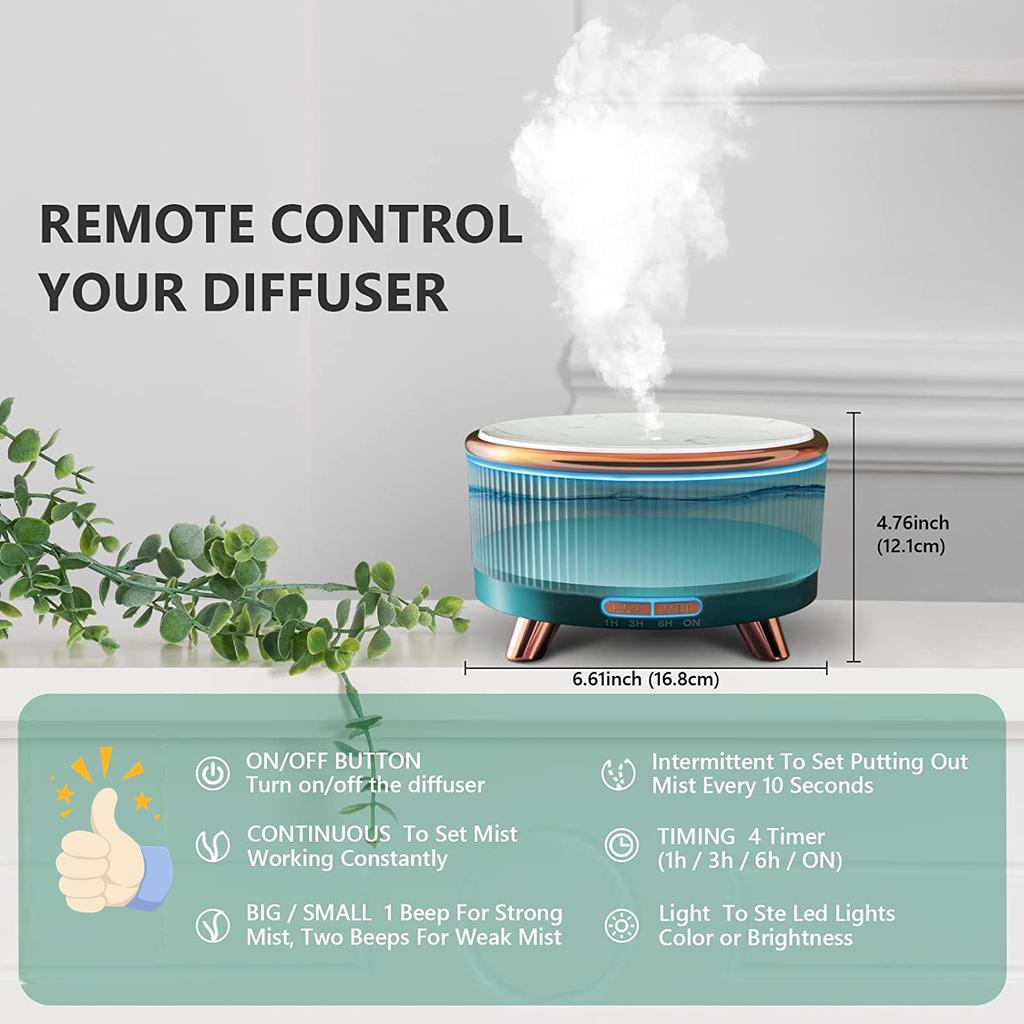 500ml Ultrasonic  Humidifier Aromatherapy Diffusers Electric Ential Oil Aroma Diffuser Mist Sprayer LED Night Mp