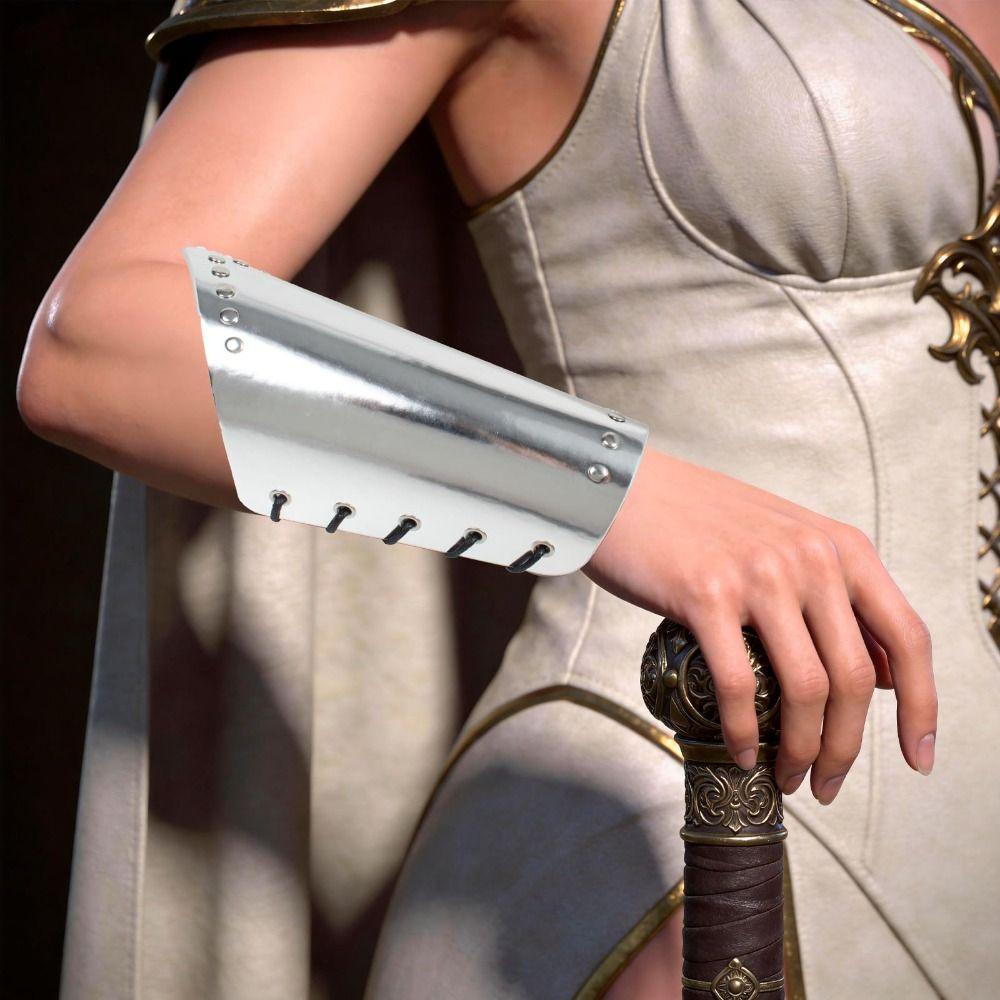 Silver Gold Rivet Knight Arm Guard Role Playing Cosplay Arm Cuff Medieval Bracers Training