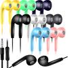 Xinnun 50 Pack Bulk Earbud Headphones with Mic Student In Ear Earbuds Classroom Wired Ear Buds with 3.5mm Headphone Plug for Kids Adults School