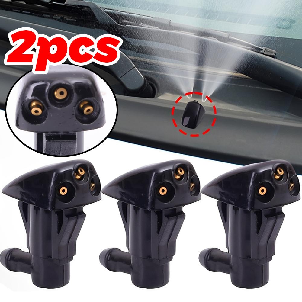 2pcs New Car Windshield Wiper Washer Spray Nozzle for Most Car Models Auto 3 Holes Windshield Washer Nozzles Wiper Water Spray Jet