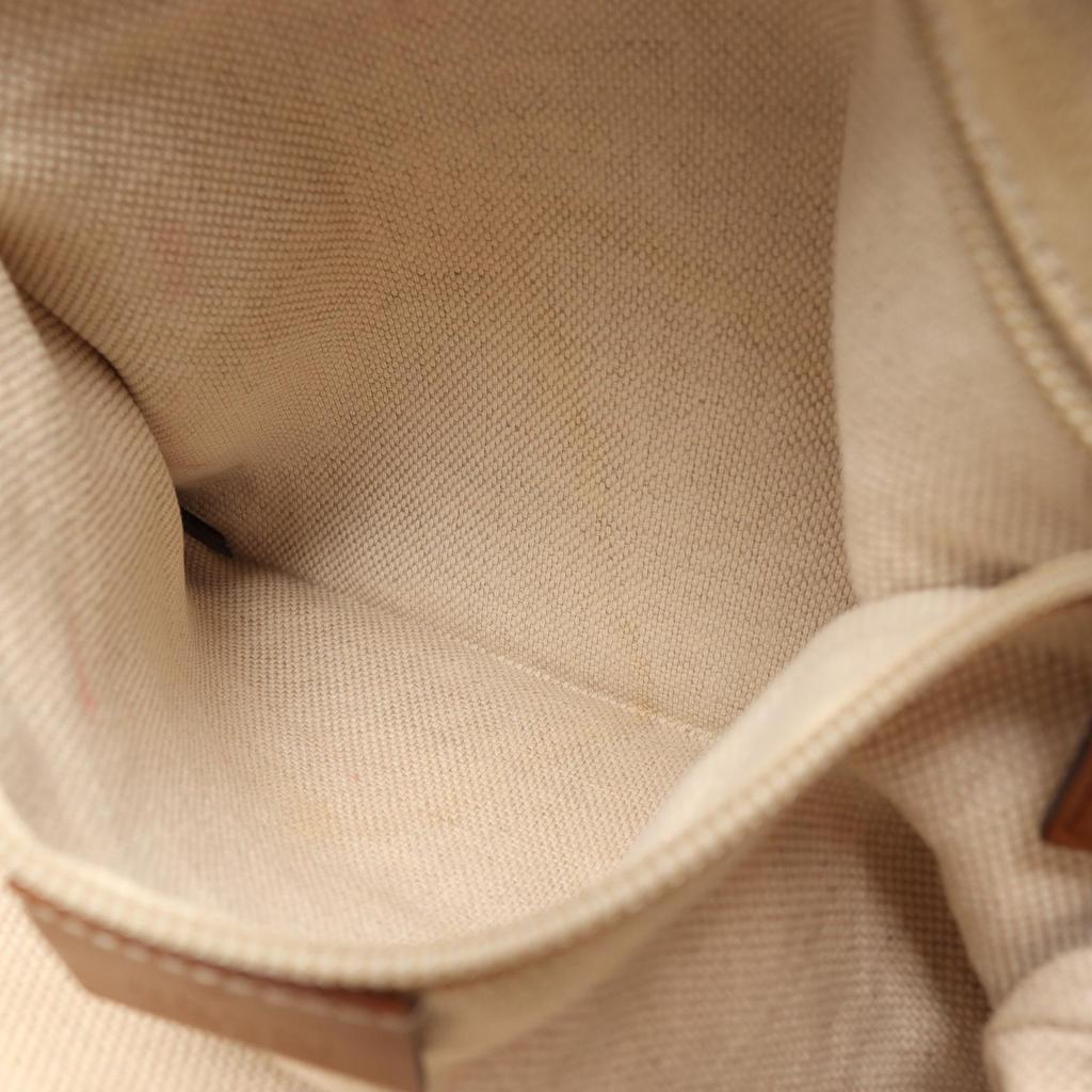 Used GUCCI GG canvas sherry line Shoulder Bag 337598 canvas leather Beige Brown Used Women