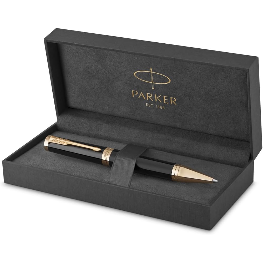 PARKER Parker Ballpoint Pen, Ingenuity, Black GT, Medium, Oil-based, Gift Box Included, Regular I...