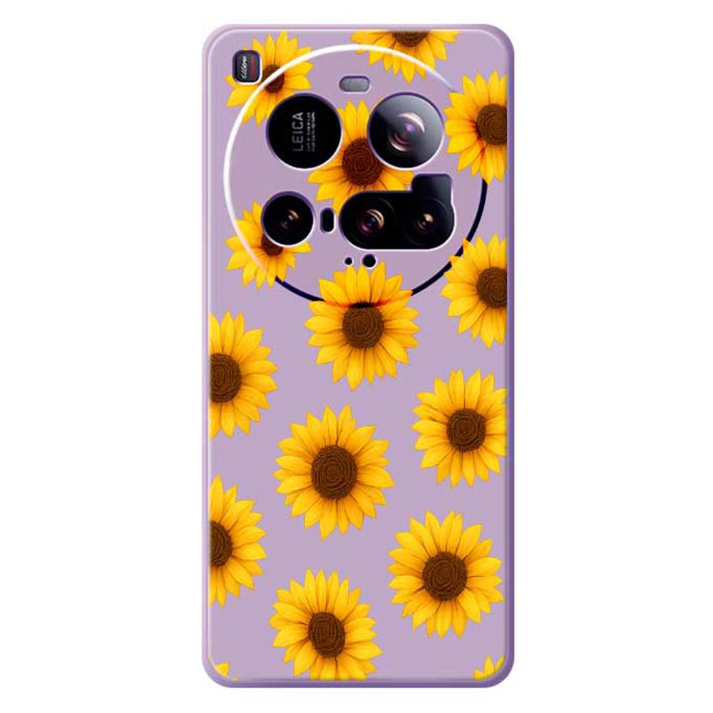 For Xiaomi 15 Ultra Case Sunflowers Pattern Printing Straight Edge TPU Phone Back Cover