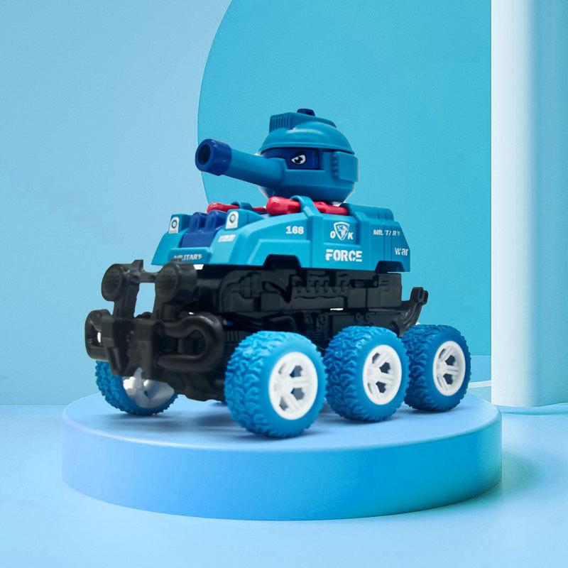 1 Piece Gift For Boys Girls Collision Deformation Can Launch Tank Simulation Walking Six-Wheel Inertial Off-Road Vehicle Model
