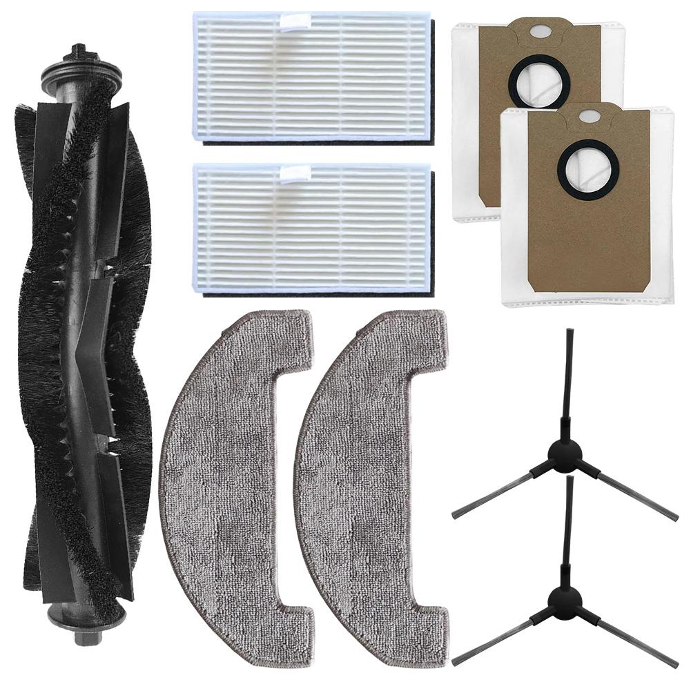 For MONSGA MS1 MAX Robot Vacuum Replacement Accessory Set Includes Main Brush Filters Mop Cloths and Dust Bags