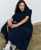 Manavis Seven Rib Shirt Dress [Navy]