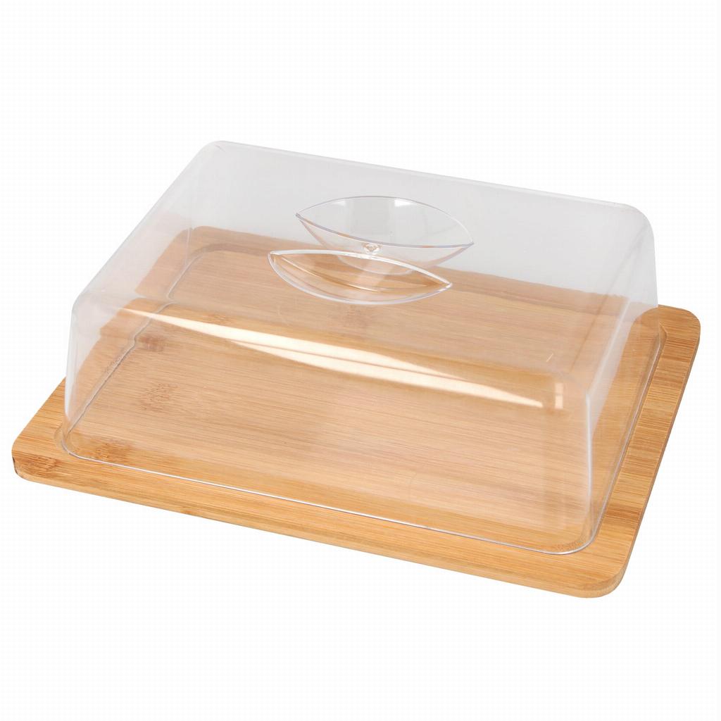 Drewniana deska z kloszem do podawania przechowywania 24,5x19x7.5 cm BRUNBESTE BB-2563