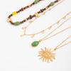 Sunflower Pendant Teardrop Jade Necklace: Versatile & Fashionable