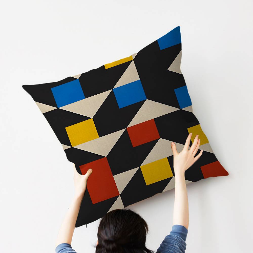 Abstract B-Bauhaus Geometry Cushion Cover Car Throw Pillow Case For Sofa Car Christmas Gift 40X40Cm 45X45Cm