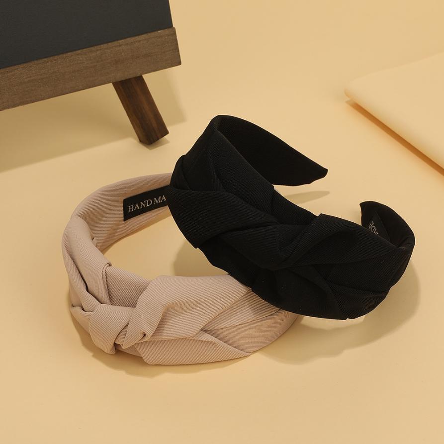 Neue geknotete Stirnbänder für Frauen Kopfschmuck Mädchen Vintage Haarspangen Stoff Breites Haarband Weicher Haarreif Haaraccessoires Kopfbedeckung