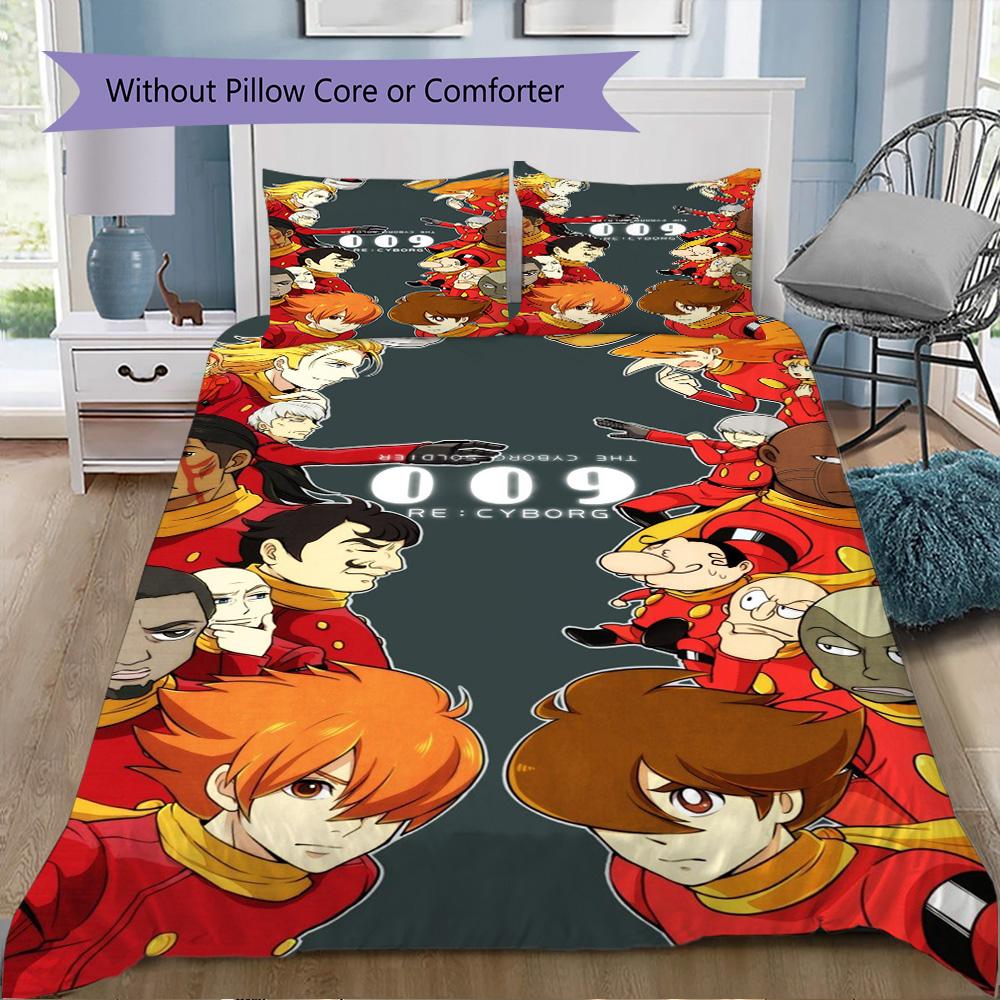 Cyborg 009 Pattern Bedding,Quilt Set Quilt Cover Pillowcase Home Birthday Gift (1*duvet cover+2*pillowcase,without core)SSJT0917265