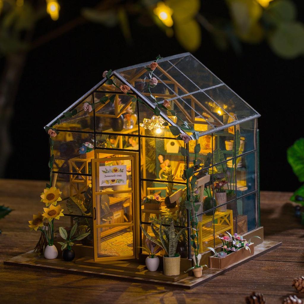 Handmade DIY Wooden Greenhouse Toy - Creative Gift for Girls & Girlfriends