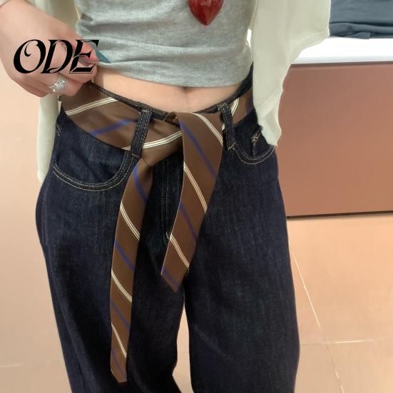 Belt Unisex Tie, Striped Print Necktie, Retro Style Adjustable Length Versatile Casual Accessory Dress Fashionable for Wear Everyday