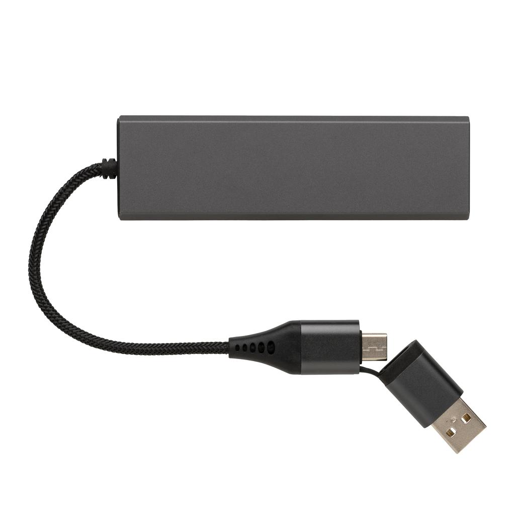 XD Xclusive Terra Recycled Aluminium USB 2.0 Hub