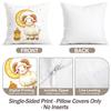 Eid Al-Adha Schaf und Mond Kissen Kissenbezug Polyester Kissenbezug Dekokissen Kissenbezug Zuhause Auto Sofa Dekor