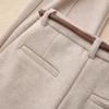 Women's Straight Leg Wool Flannel Trousers: Thick, Warm, and Comfortable for Autumn and Winter.