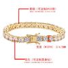 Zircon Tennis Bracelet 3-5mm Gold Plated Copper Chain Men Women Hip Hop Style Geometric Design