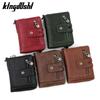 Men Wallets Leather Double Zipper Card Holder Short Male Purse Coin Pocket Vintage Brand High Quailty Men Wallets