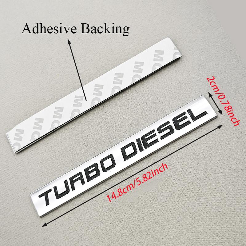 3D Chrome Metal Car Sticker Logo TURBO DIESEL Emblem Rear Trunk Fender Badge Decal For Isuzu Kia Hyundai Toyota Ford Accessories