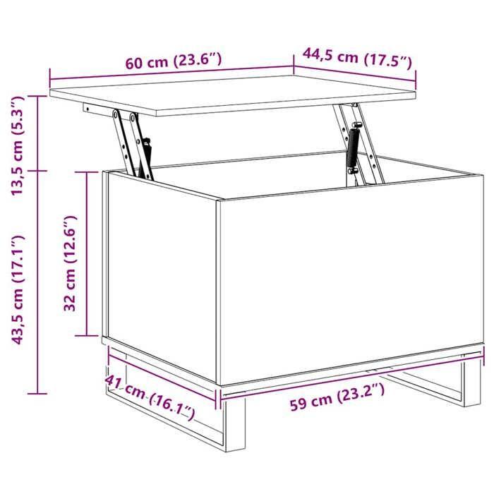 VidaXL Coffee Table Sonoma Grey 60x44.5x45 Cm Engineered Wood 830962