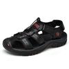Große Größe 38 48 Herren Echte Leder Sportsandalen Atmungsaktiv Meeresufer Strand Outdoor Wandern