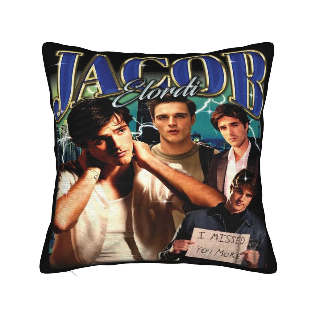 Vintage Jacob Elordi Australian Actor Pillow Cover Novelty Pillow Case For Chair Sofa Home Decor Comfy Pillowcases Birthday Gift