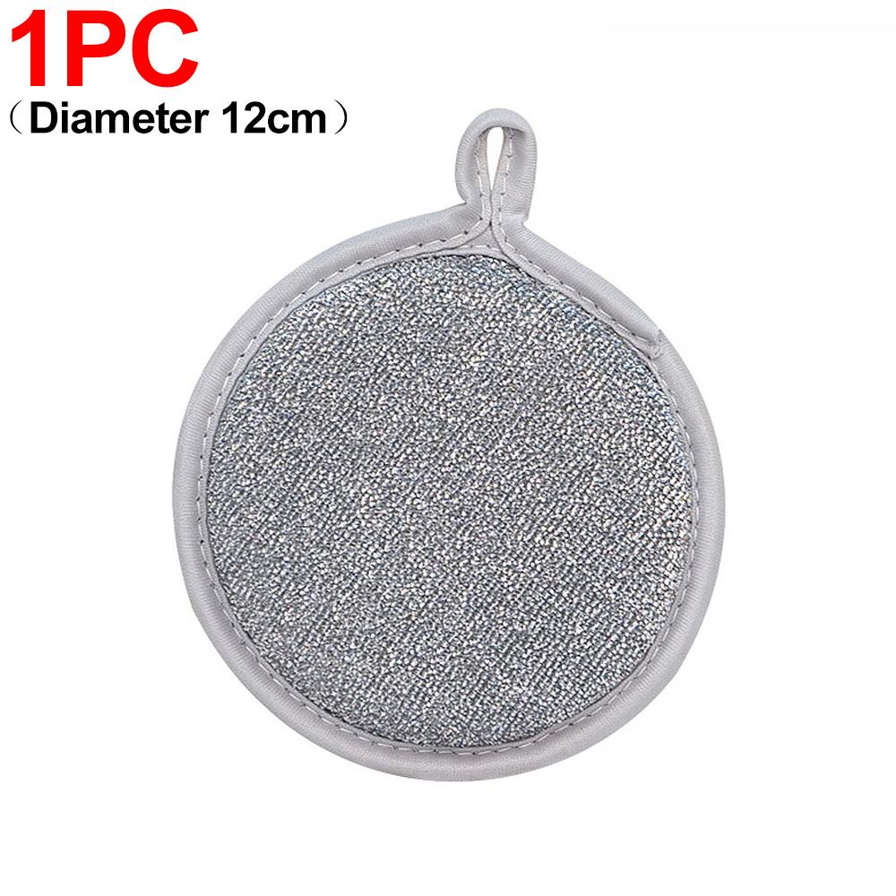 Double-side Dishwashing Sponges Silver Wire Cleaning Sponge Pot Dish Wash Sponge Oil Removal Scouring Pads for Kitchen Cleaning