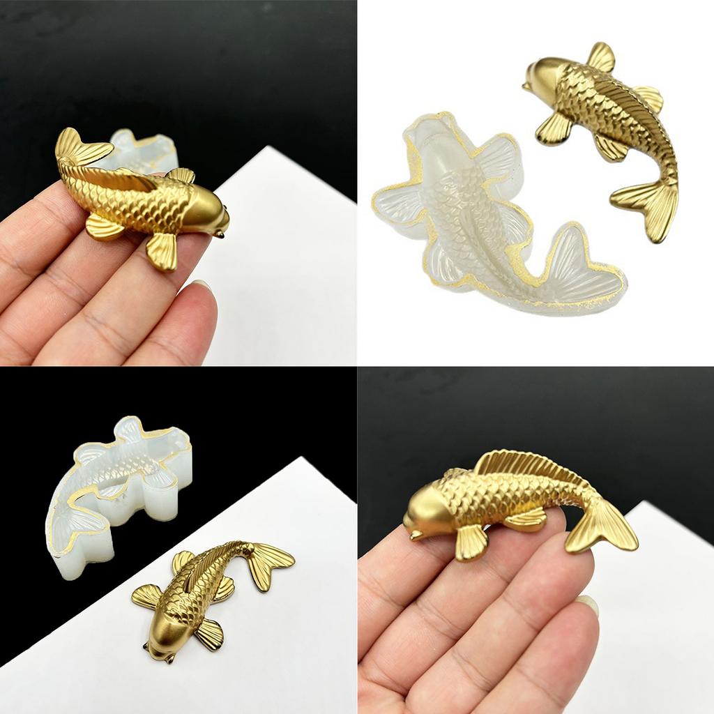 Flexible Mirrored Finish Carp Carp Silicone Mold For Resin Art Keychains Bookmarks DIY Projects Jewelry Making Tool