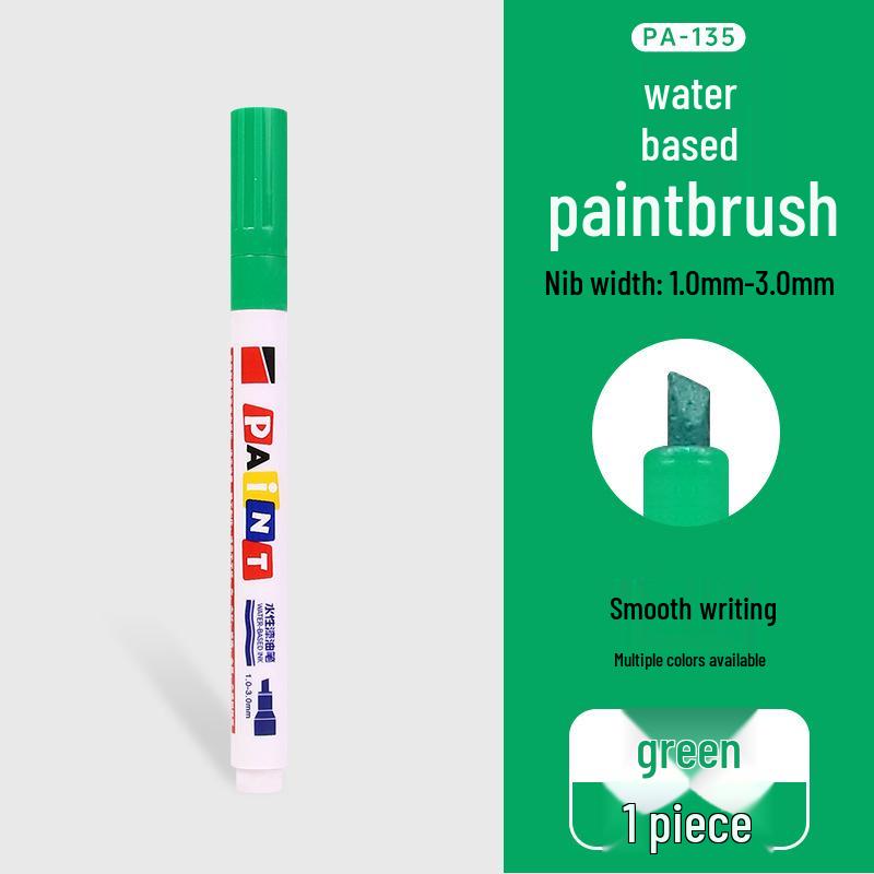 Car Tire Touch-Up Paint Pen, 3mm Angled Tip, Non-Erasable, Quick-Drying for Metal, Wood, Glass Marking