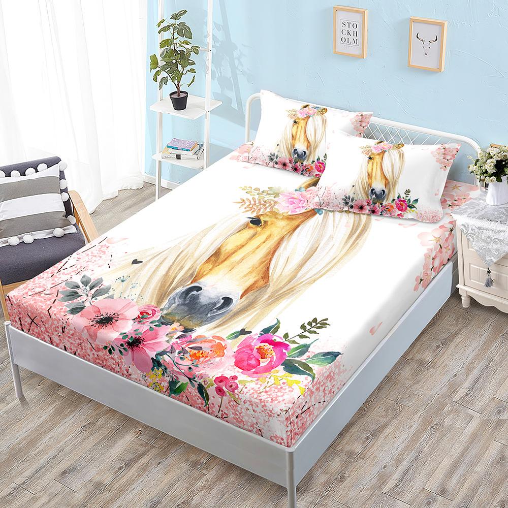 

Animal Stallion Mattress Kit Mattress Three-Piece Set Bedspread Pillowcase Mattress Protective Cover Sheet (100cm * 190cm * 40cm) 2pcs