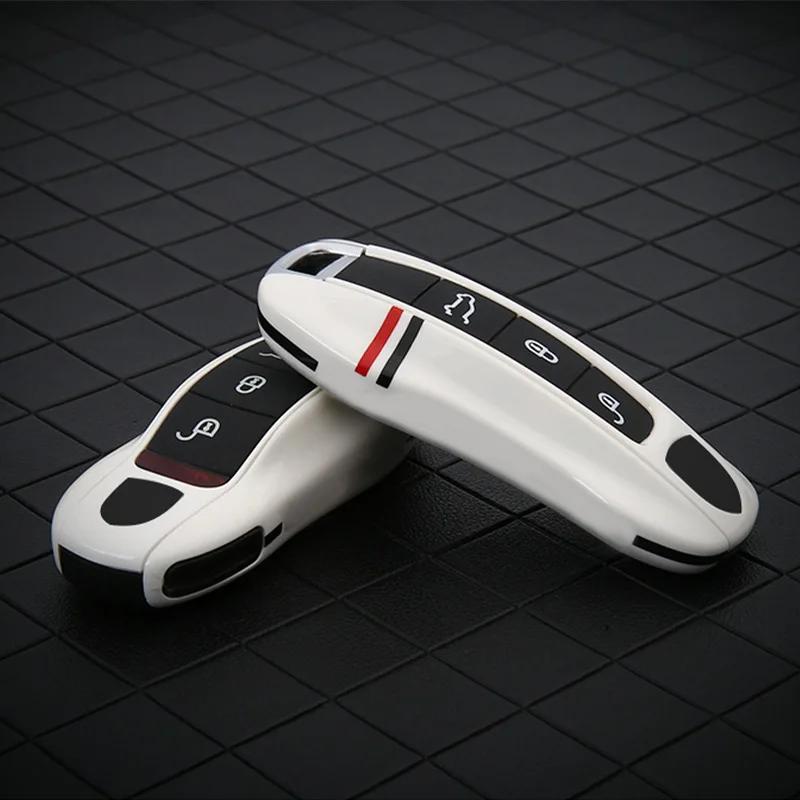 AABKQ1 For Porsche 718 Cayenne Panamera 911 Macan Key Case Key Cover Taycan Cayman Boxster Key Shell Car Accessories