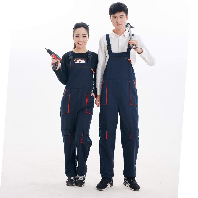 Overalls, Men's and Women's One-piece Overalls, Men's Four Seasons Costumes, Auto Repair Machine Installation, Wear-resistant Blue Tooling